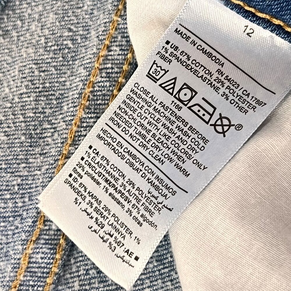 Old Navy High Rise OG Straight Jeans Size 12 Light Wash Denim Stretch Womens - Picture 5 of 12